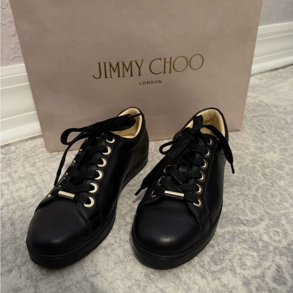 Jimmy Choo Black Lace-Up Sneakers for women